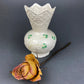 Antique Belleek Porcelain Vase, Cream Shamrock Motif, Scalloped Rim, Ireland
