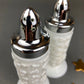 Milk Glass Salt and Pepper Shakers in Grape Vine Motif