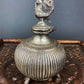 Vintage Indian Metal Vase with Peacock Lid, Collectible Art