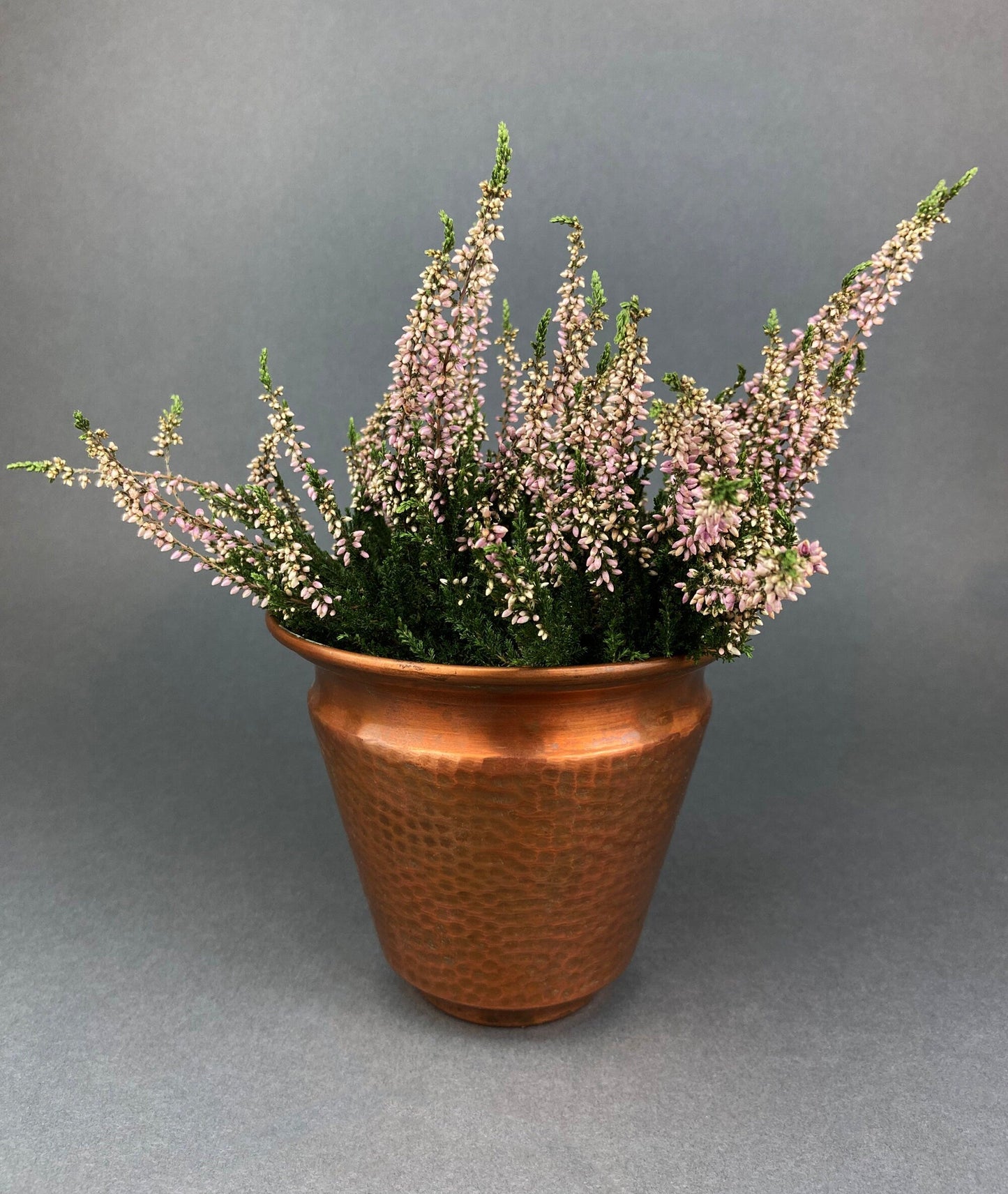 Antique Hand Hammered Brass & Copper Jardiniere Footed Flower Pot Vase. Herb Growing Container. Rustic Table Decor. 19th C Imperial Russia.