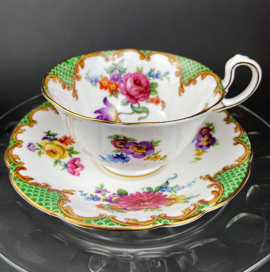 Vintage Aynsley Fine Bone China Tea Cup and Saucer - Floral England