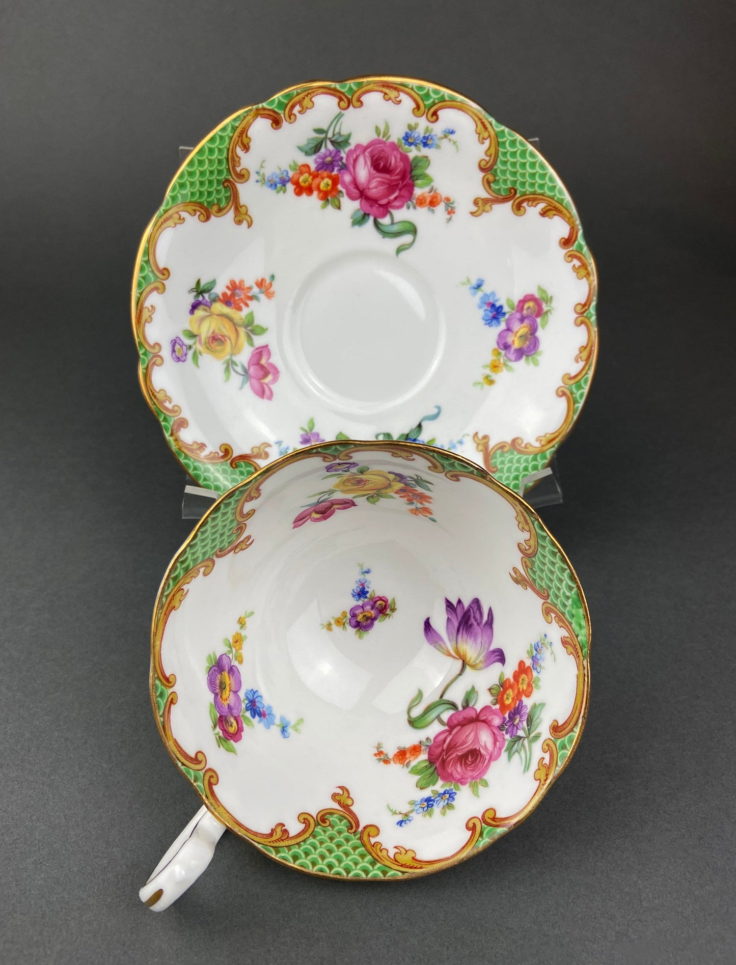 Vintage Aynsley Fine Bone China Tea Cup and Saucer - Floral England