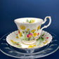 Vintage Tuscan Cup and Saucer: Hand-Painted Floral Tea Set