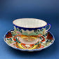 Antique Hand Painted Tea Cup - Asian Motif with June Moth Pattern