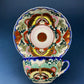 Antique Hand Painted Tea Cup - Asian Motif with June Moth Pattern