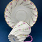 Antique Star Paragon Tea, Coffee, or Chocolate Set. Tray with Matching 5 Cups & Saucers. Delicate Fluting and Flowers. Dining Room Decor.