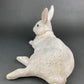 Large Reclining Bunny Figurine: White Farmhouse Easter Decor
