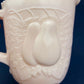 Pink Milk Glass Footed Creamer with Pear Motif. Collectible Tableware.