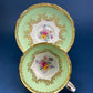 Vintage Grosvenor Fine Bone China Teacup and Saucer - Mint Green Floral