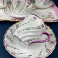 Antique Star Paragon Tea, Coffee, or Chocolate Set. Tray with Matching 5 Cups & Saucers. Delicate Fluting and Flowers. Dining Room Decor.