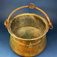 Antique Copper Cauldron. Large Hand Pounded Bucket with Wrought Iron Handle. Hand Hammered Fire Wood Scuttle. Rustic Home Decor.