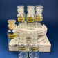Vintage Glass Spice Apothecary Bottles with Glass Stoppers