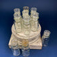Vintage Glass Spice Apothecary Bottles with Glass Stoppers