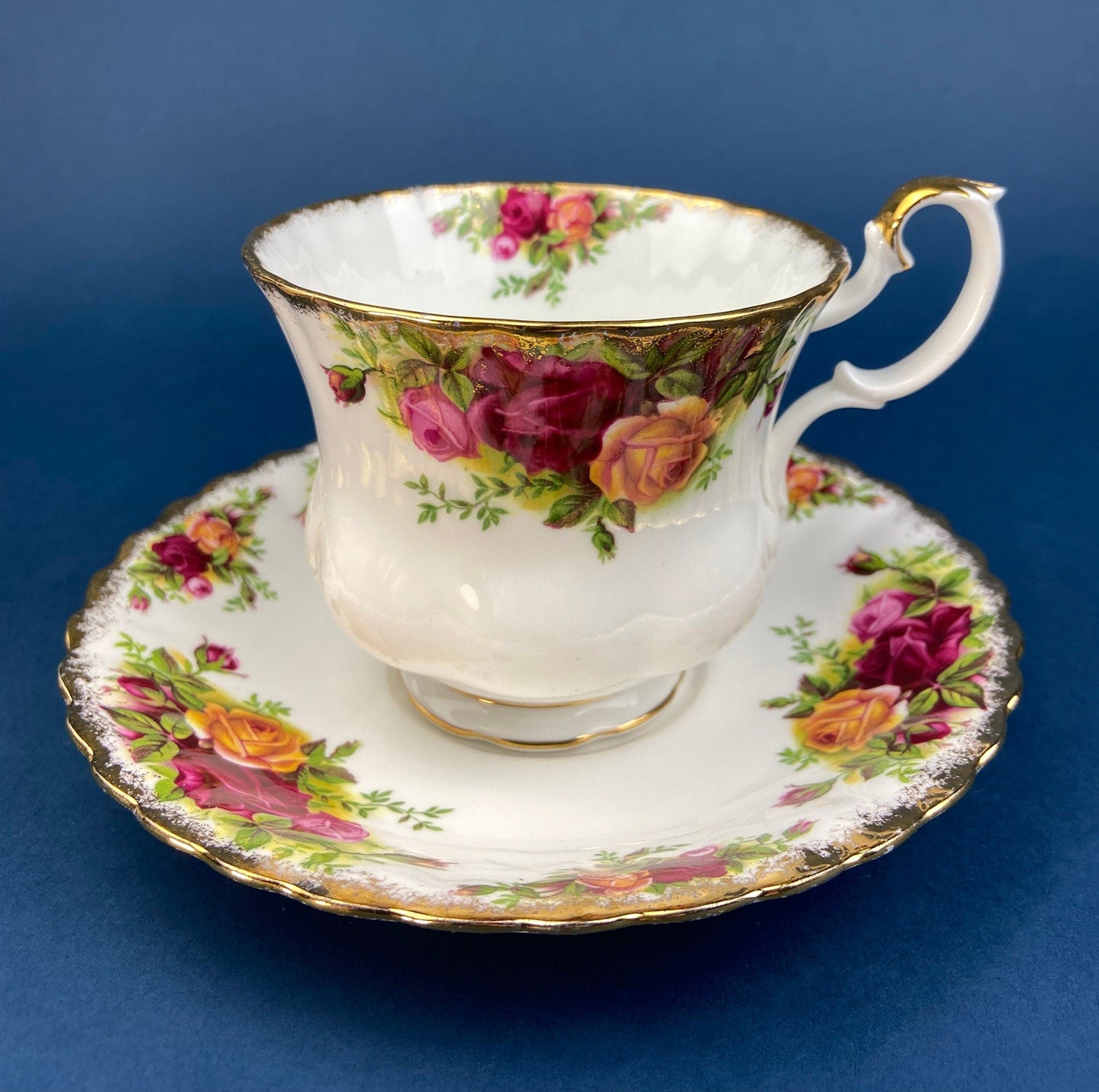 Royal Albert Cup and Saucer. Old Country Roses Motif Tea/Coffee Set.  Made in England. Replacements.  Gift for Mom. Gift for Her.