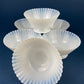 1930s Monax Petalware Opalescent Glass Dinner Plates. White Glass with Gold Rim. Depression Glass 8 Inch Dinner Plates.