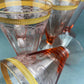 Antique Pink Crystal Goblets, Morgantown Necklace Gold Pattern, Set of 8