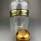 Vintage, Extra Large Apothecary Bottles. Italian, Boric Acid & Sodium Bicarbonate Jars with Brass Caps. Set of Two Apothecary Jars.