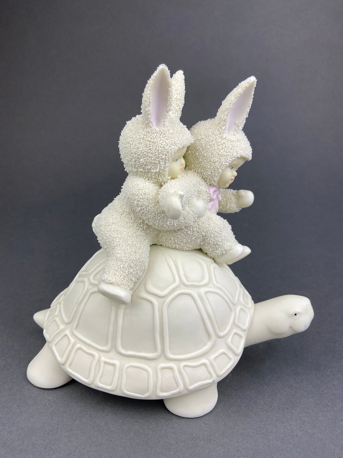 Lucky Smiling Pig Figurine by Snow Babies and Department 56. Cute White Porcelain Piglet Wearing Scarf. Holiday Decor. Collectibles.