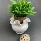 Small Milk Glass Vase With Ruffled Edge. Round Flower Vase. White Bedroom Decor. Collectible Milk Glass.