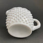 Vintage Milk Glass Creamer, Hobnail Scalloped Sauce Dish