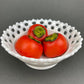 Vintage Milk Glass Footed Candy Bowl, Grape Motif, Ruffled Rim