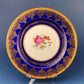 Rich Gold and Burgundy Serving Plate. Antique 11" OMCO Chekoslovakia Porcelain Plate. Spun Gold Brim and Floral Motif.