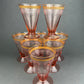 Antique Tall Sherbet Crystal Glasses by Fostoria. Etched Midnight Rose Pattern. Set of Six, 4 oz, Glassware. Replacements. Fine Dining.