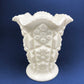 Vintage Westmoreland Milk Glass Vase: Block and Star Quilt Design