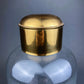 Vintage, Extra Large Apothecary Bottles. Italian, Boric Acid & Sodium Bicarbonate Jars with Brass Caps. Set of Two Apothecary Jars.