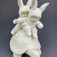 Lucky Smiling Pig Figurine by Snow Babies and Department 56. Cute White Porcelain Piglet Wearing Scarf. Holiday Decor. Collectibles.
