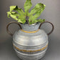 Extra Large Rustic Metal Vase with Bronze Handles