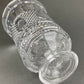 Green Crystal Decanter with Clear Stopper. Minimal Crystal Carafe. Office Decor. Social Club Decor. Men Cave Accessory. Gift for Dad.