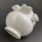 Small Milk Glass Vase With Ruffled Edge. Round Flower Vase. White Bedroom Decor. Collectible Milk Glass.