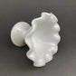 Vintage Fenton Milk Glass Candy Dish, Hobnail Ruffled Trinket Bowl