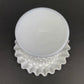Vintage Fenton Milk Glass Candy Dish, Hobnail Ruffled Trinket Bowl