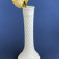 Milk Glass Vases. Collection of Three Differently Quilted & Shaped Flower Vases. Wedding Decor. Spring Celebration. White Fine Dining. Finie