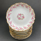 Berry Bowls by Limoges Elite. Set of Eight Berry Bowls. 5 inch Serving Bowls with Pink Roses & Scalloped Rim.