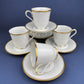 Coalport Elite White Cup and Saucer: Gold Rim Wedding Band China