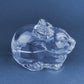 Clear Glass Bunny Butter Dish, Trinket Box, Spring Easter Decor