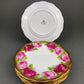 Royal Albert Set of Six Dessert Plates and One Serving Plate  with Old English Rose Pattern.  Made in England.