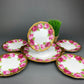 Royal Albert Set of Six Dessert Plates and One Serving Plate  with Old English Rose Pattern.  Made in England.