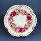 Antique Bavaria Dessert Plate: Hand-Painted Roses, Gold Rim (7.75")