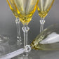 Vintage Fostoria Topaz Claret Glasses, Light Yellow Stemware, Set of Two