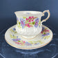 Vintage Royal Dover Fine Bone China Tea Cup, Floral Wreath, Made in England