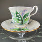 Vintage Royal Dover Fine Bone China Tea Cup, Floral Wreath, Made in England