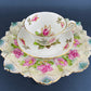 Antique Plate and Bowl by Milton, Imperial Vienna. Hand-Painted Tea Roses. Collectible Dessert Plate and Serving Bowl.