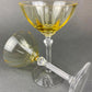 Vintage Fostoria Topaz Claret Glasses, Light Yellow Stemware, Set of Two