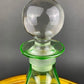 Dark Green Glass Decanter with Matching Stopper. Hand Blown Glass Carafe. Office Decor. Social Club Decor. Men Cave Accessory. Gift for Dad.