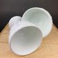 Milk Glass Oak Leaf Design Bowls. Set of Three Differently Shaped Vases. White Herb Planters.