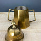 Antique Brass Creamer and Sugar Dish. Heavy Brass Containers with Handles. Kitchen Accessories.